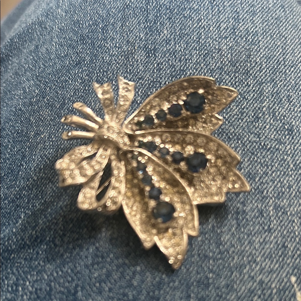 Elegant Sapphire Butterfly Brooch